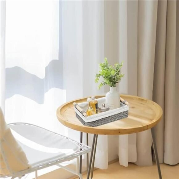 Storage Basket Wicker Baskets for Organizing Storage Bins for Countertop Toilet - Picture 6 of 8